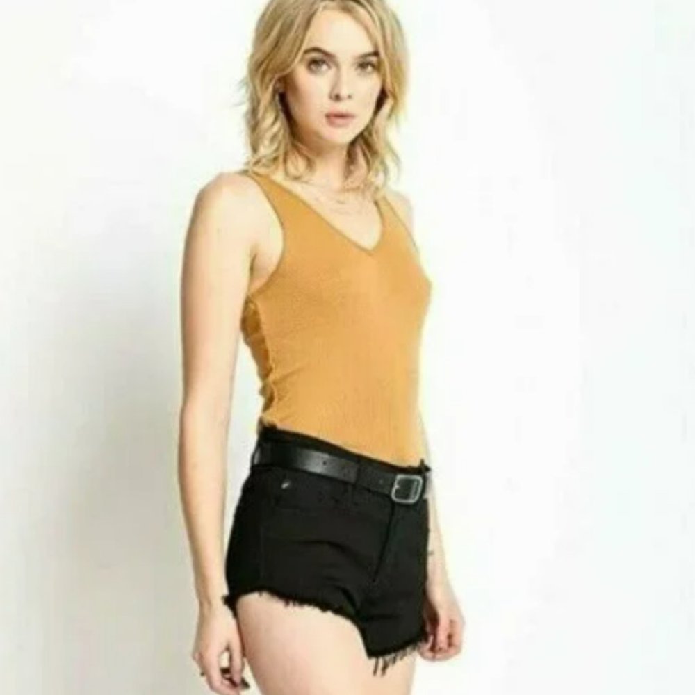 KanCan 'Road Trip' Distressed Denim Shorts - Black